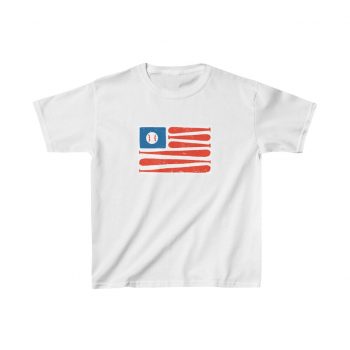 Kids T-Shirt Cotton - Baseball American Flag