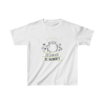 Kids T-Shirt Cotton - Celebrate Happy St Patricks Day Pot of Gold Clover