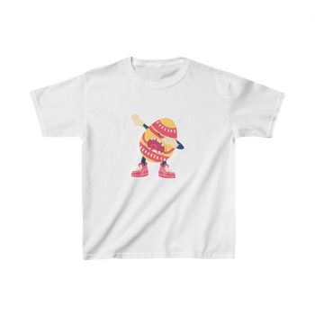 Kids T-Shirt Cotton - Dancing Dabbing Easter Egg Pink Orange