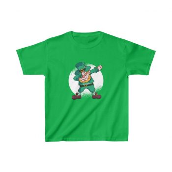 Kids T-Shirt Cotton - Dancing Leprechaun Dabbing St Patricks Day