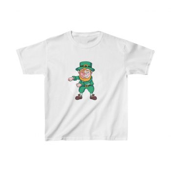 Kids T-Shirt Cotton - Dancing Leprechaun Flossing St Patricks Day