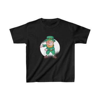 Kids T-Shirt Cotton - Dancing Leprechaun Flossing St Patricks Day