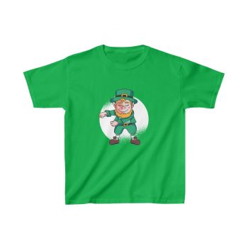 Kids T-Shirt Cotton - Dancing Leprechaun Flossing St Patricks Day