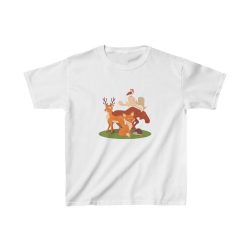 Kids T-Shirt Cotton - Forest Animals Fox Deer Moose Possum