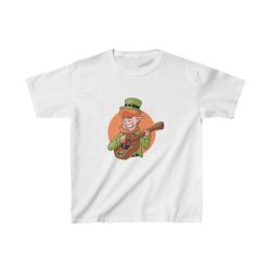 Kids T-Shirt Cotton - Guitarist Leprechaun St Partrick's Day