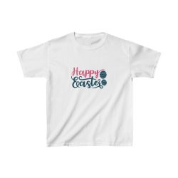 Kids T-Shirt Cotton -  Happy Easter Egg Pink Blue