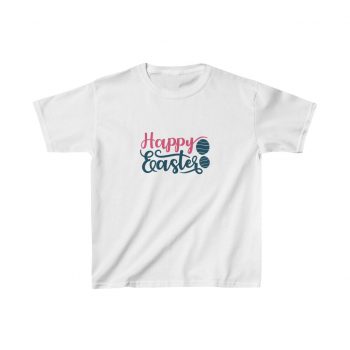 Kids T-Shirt Cotton -  Happy Easter Egg Pink Blue