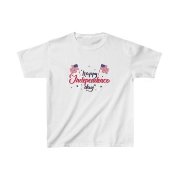 Kids T-Shirt Cotton - Happy Independence Day Flag Stars USA