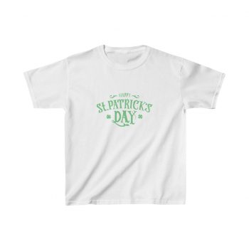 Kids T-Shirt Cotton - Happy St Patricks Day Green Lettering