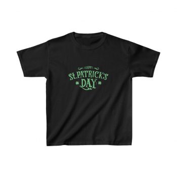 Kids T-Shirt Cotton - Happy St Patricks Day Green Lettering