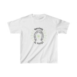 Kids T-Shirt Cotton - Have a Lucky St Patricks Day Horse Shoe Clover