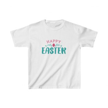 Kids T-Shirt Cotton - Hoppy Easter Pink Blue Easter Egg