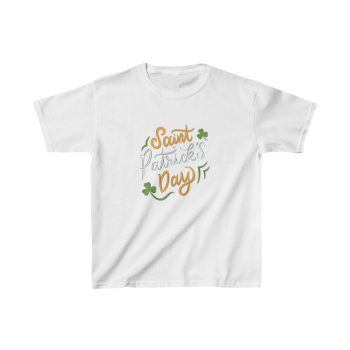 Kids T-Shirt Cotton - St Patricks Day Shamrocks Clovers Orange Green