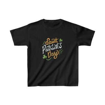 Kids T-Shirt Cotton - St Patricks Day Shamrocks Clovers Orange Green