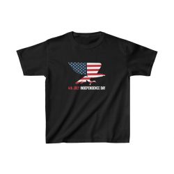 Kids T-Shirt Cotton - USA 4th July Independence Day American Eagle Flag