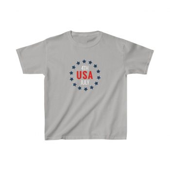 Kids T-Shirt Cotton - USA 4th of July Circle of Stars