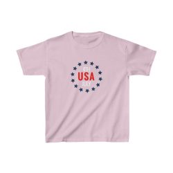 Kids T-Shirt Cotton - USA 4th of July Circle of Stars