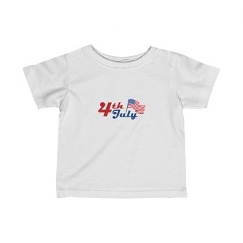 Kids T-Shirt Infant Fine Jersey Tee - 4th of July USA Flag