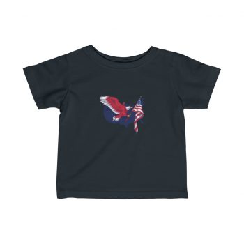 Kids T-Shirt Infant Fine Jersey Tee - American Eagle USA Map Flag