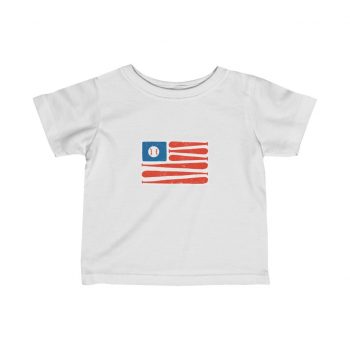 Kids T-Shirt Infant Fine Jersey Tee - Baseball American Flag