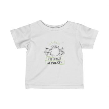 Kids T-Shirt Infant Fine Jersey Tee - Celebrate Happy St Patricks Day Pot of Gold Clover