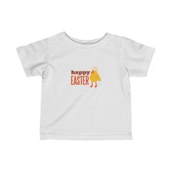 Kids T-Shirt Infant Fine Jersey Tee - Happy Easter Chick With Egg