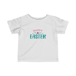 Kids T-Shirt Infant Fine Jersey Tee - Happy Easter Egg Pink Blue