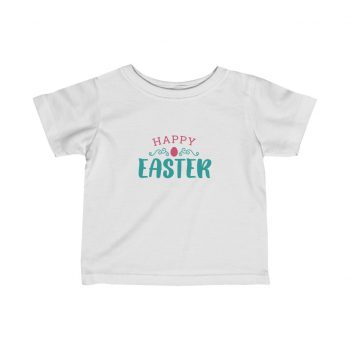 Kids T-Shirt Infant Fine Jersey Tee - Happy Easter Egg Pink Blue