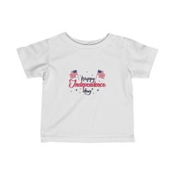 Kids T-Shirt Infant Fine Jersey Tee - Happy Independence Day Flag Stars USA