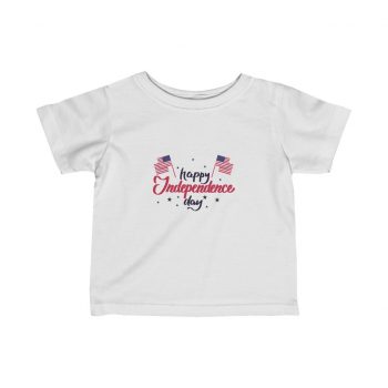 Kids T-Shirt Infant Fine Jersey Tee - Happy Independence Day Flag Stars USA