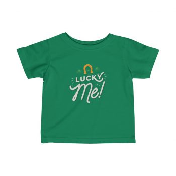 Kids T-Shirt Infant Fine Jersey Tee - Lucky Me Clover Shamrock Horseshoe St Patricks Day