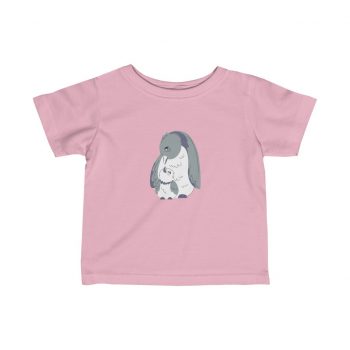 Kids T-Shirt Infant Fine Jersey Tee - Penguin Mom and Baby