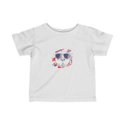 Kids T-Shirt Infant Fine Jersey Tee - Pitbull Pit bull USA American Flag