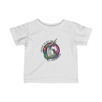 Kids T-Shirt Infant Fine Jersey Tee - Proud To Be An Americorn - American Unicorn