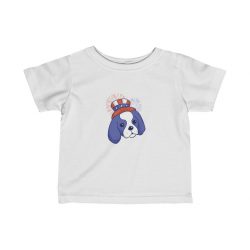 Kids T-Shirt Infant Fine Jersey Tee - Ragnar Dog American Puppy 4th July Hat