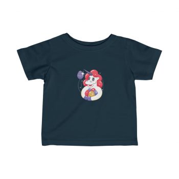 Kids T-Shirt Infant Fine Jersey Tee - Unicorn Easter Eggs