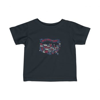 Kids T-Shirt Infant Fine Jersey Tee - United States of America Text Map