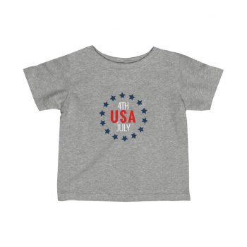 Kids T-Shirt Infant Fine Jersey Tee - USA 4th of July Circle of Stars