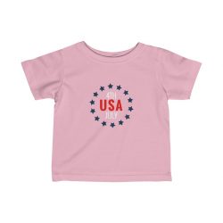 Kids T-Shirt Infant Fine Jersey Tee - USA 4th of July Circle of Stars