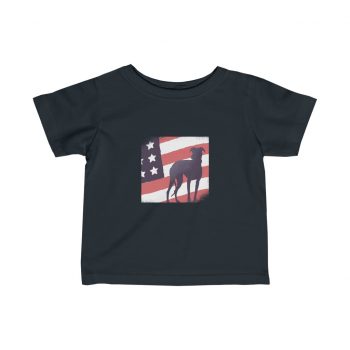 Kids T-Shirt Infant Fine Jersey Tee - USA Flag Dog