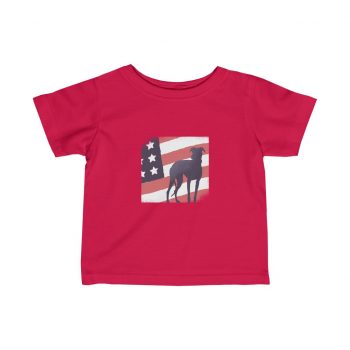 Kids T-Shirt Infant Fine Jersey Tee - USA Flag Dog