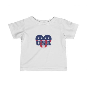 Kids T-Shirt Infant Fine Jersey Tee - USA Flag Heart