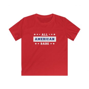 Kids T-Shirt Youth Softstyle - 4th Of July All American Babe Girl