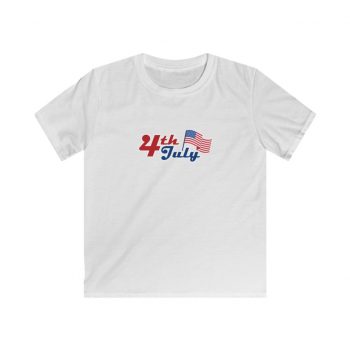 Kids T-Shirt Youth Softstyle - 4th of July USA Flag