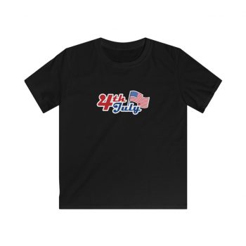 Kids T-Shirt Youth Softstyle - 4th of July USA Flag