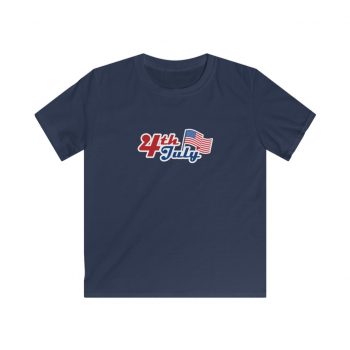 Kids T-Shirt Youth Softstyle - 4th of July USA Flag