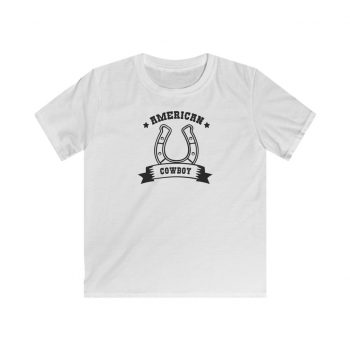 Kids T-Shirt Youth Softstyle - American Cowboy Horse Shoe