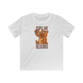 Kids T-Shirt Youth Softstyle - Bear People Are Delicious
