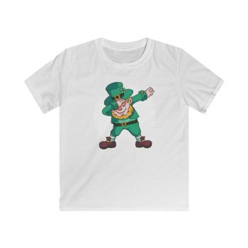 Kids T-Shirt Youth Softstyle - Dancing Leprechaun Dabbing St Patricks Day