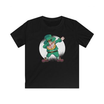 Kids T-Shirt Youth Softstyle - Dancing Leprechaun Dabbing St Patricks Day